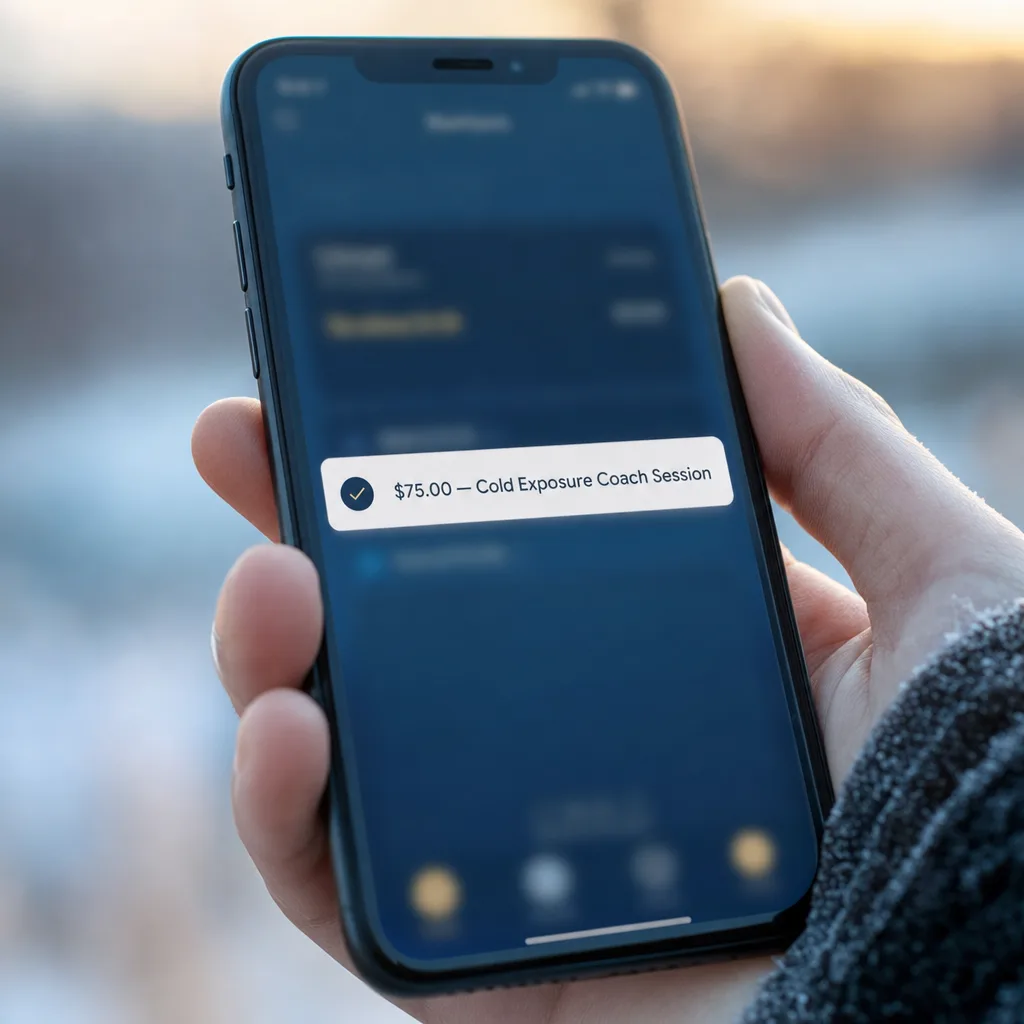 Your first paid session: payment received on the reader's phone